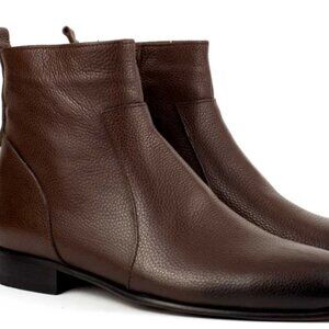 Raphael Tobacco Men's Chelsea Genuine Leather Boots - Leather Sole